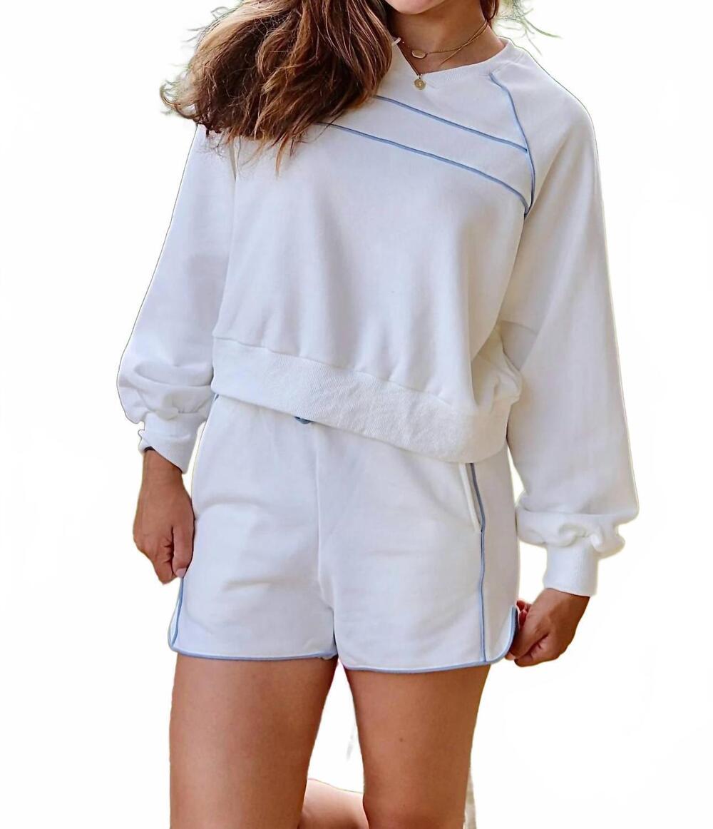 NEW PAPERMOON lyla piped lounge set in white